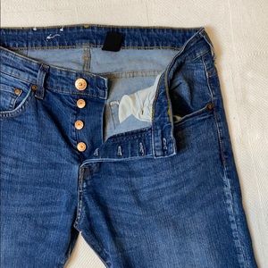 MWOT H&M denim skinny jeans medium wash button fly